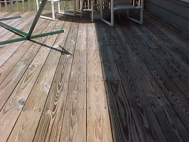 Deck floor with clear sealant